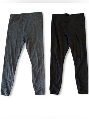 Gaiam black and gray leggings bundle set of 2 workout gym athleisure loungewear